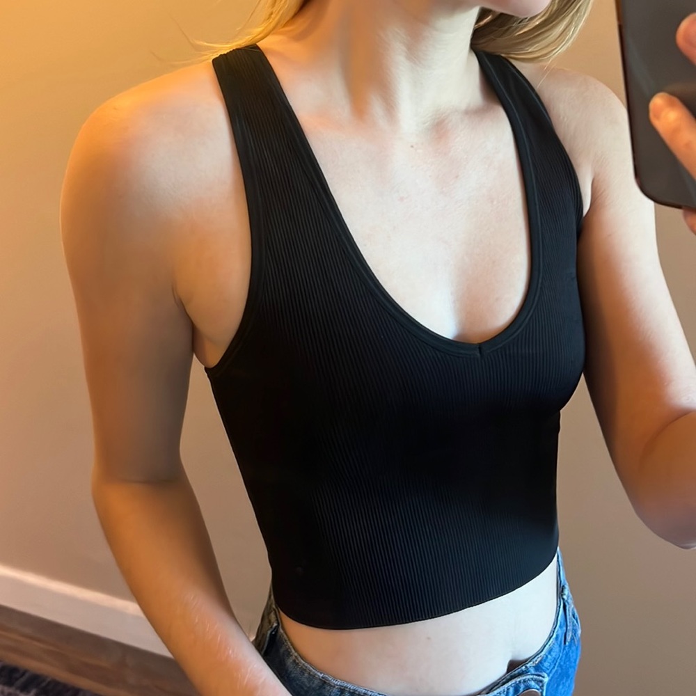 🖤black athleta workout fitted top